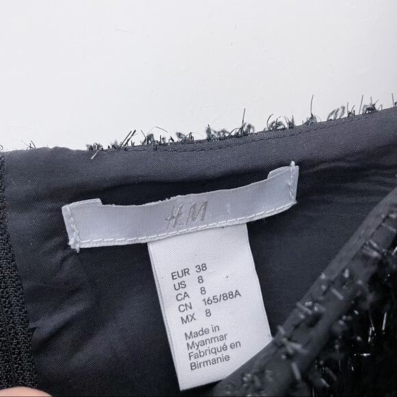 H&M Bodycon Dress Black Metallic Modern - Picture 7 of 16